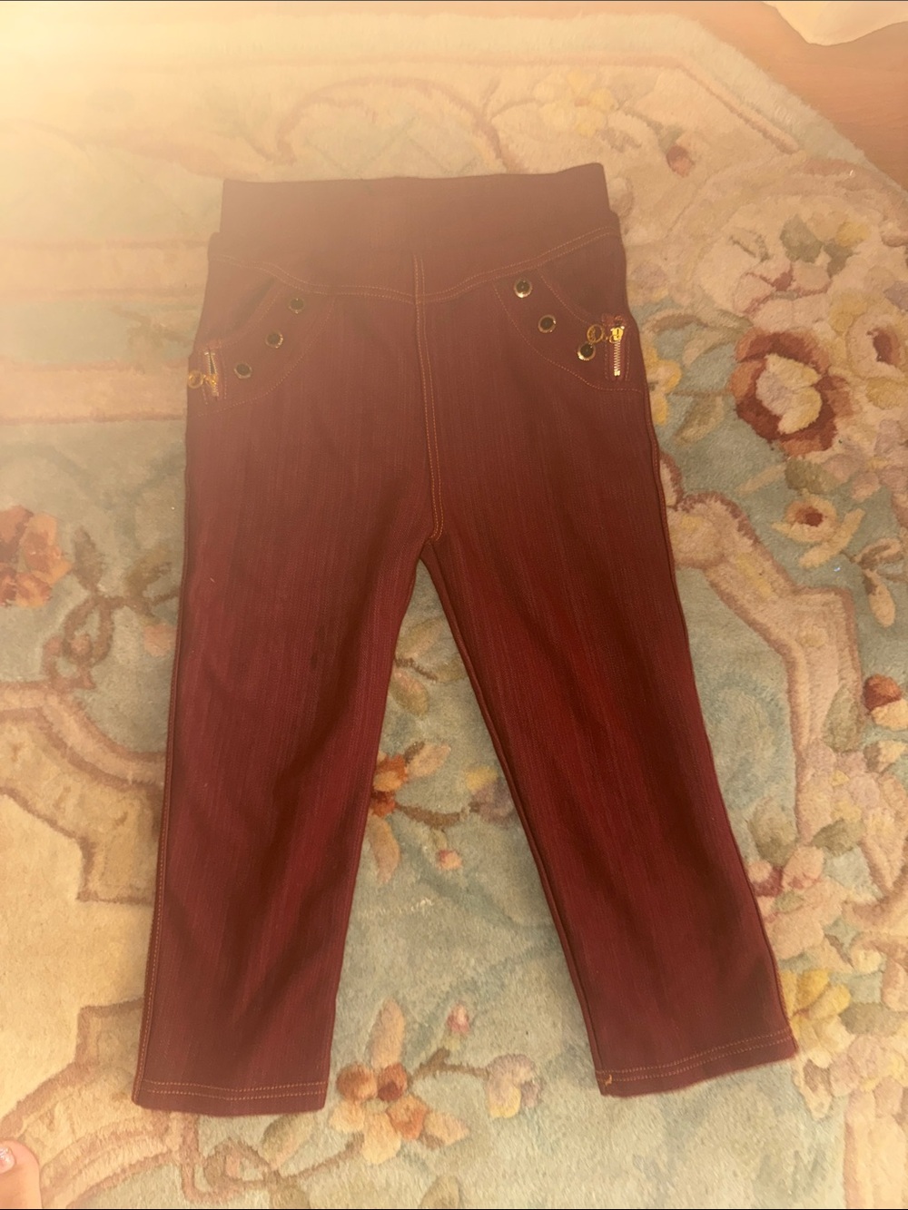 Stretch Pull-On Pants in Deep Burgundy